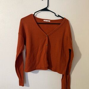 Caution To The Wind Terracotta Knit Sweater